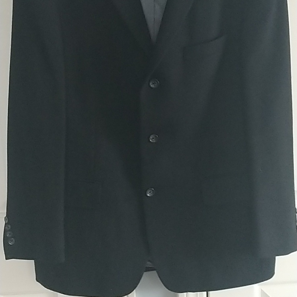 Oscar de la Renta Black Wool Classic Suit Jacket Blazer 44R - Picture 8 of 13